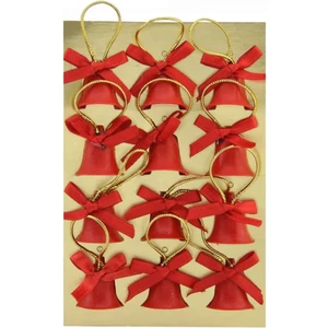 Patladı Gitti Yılbaşı Ağaç Süsü 3 cm Kırmızı  Kurdeleli Çan 12 Adet