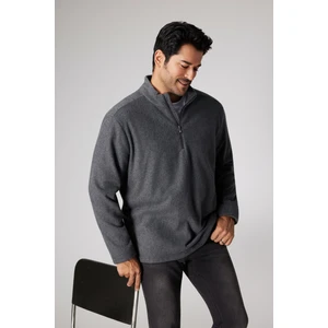 Altınyıldız Classics Erkek Antrasit Anti-pilling Tüylenme Yapmayan Standart Fit Dik Yaka Soğuk Geçirmez Polar Sweatshirt