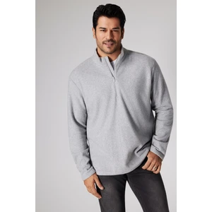 Altınyıldız Classics Erkek Gri Anti-pilling Tüylenme Yapmayan Standart Fit Dik Bato Yaka Soğuk Geçirmez Polar Sweatshirt