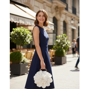 Beyaz Kumaş Gold Metal Saplı Gül Çiçek Çanta El Çantası Abiye Günlük Şık Kadın Çantası