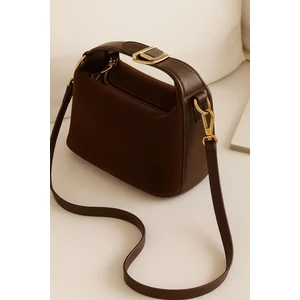 Dez Store Lüks Süet Deri Detaylı Altın Aksesuarlı Omuz ve Çapraz Çanta