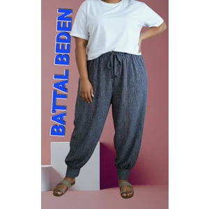 Kadın  Bayan Büyük  Battal  Extra Jumbo Beden Viskon Penye Kumaş  1  Yan Cepli Pantolon Eşofman Altı Pijama Altı 130 Kilograma Kadar Olur Bol  Likralı Esneyen Kumaş Bel Lastikli Süs Bagcıklı