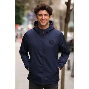 İçi Astarlı Su ve Rüzgar Geçirmez Erkek Cepli Yağmurluk