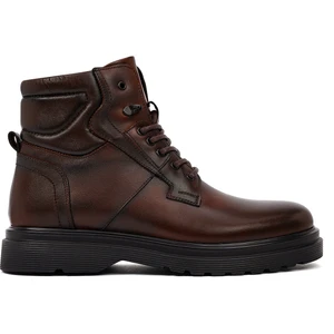 Erkek Kahverengi Fermuarlı Deri Casual Bot 25WFD642818