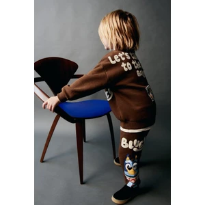 Erkek Çocuk Pamuklu Kahverengi Bluey Sweatshirt ve Eşofman Alt Takım