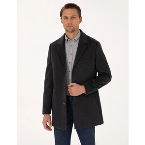 Pierre Cardin Erkek Antrasit Ex. Slim Fit Kaşe Kaban 50314200-VR006