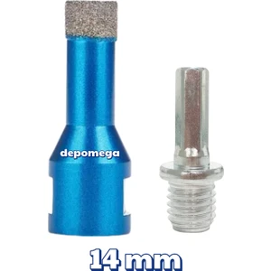 14 mm Granit Mermer Seramik Delme Panç Spiral ve Matkap Için Aparatlı M14