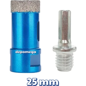 25 mm Granit Mermer Seramik Delme Panç Spiral ve Matkap Için Aparatlı M14