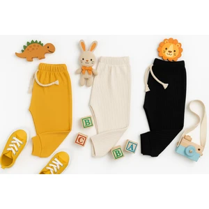 Kiddy Boo 3lü Set Premıum Alt Esofman %100PAMUK 0-3AY/3 Yaş Arası Kız Erkek Bebek Unisex