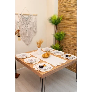 Lira | 7 Parça Çift Fırfırlı Sofa Sunum Seti 40 x 110