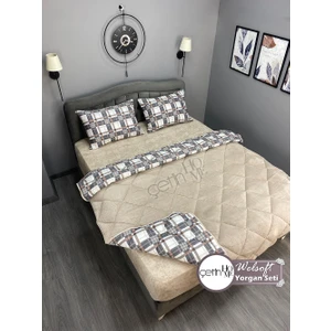 Çetin Home Çetinhome Çift Kişilik Desenli Welsoft Yorgan Seti Taşra (Çarşafsız)