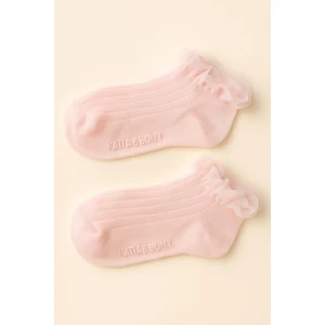 Kız Çocuk Tül Aksesuarlı Step Çorap Pembe