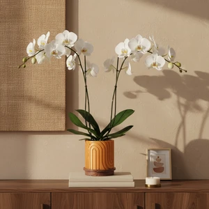 Norla Dekoratif Vazo - Gold / Ahşap Tabanlı