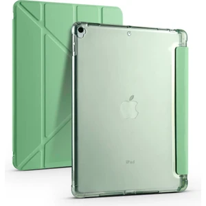 Tekno Grup Apple iPad 10.2 (8.nesil) Kılıf Zore Tri Folding Kalem Bölmeli Standlı Kılıf-Açık Yeşil
