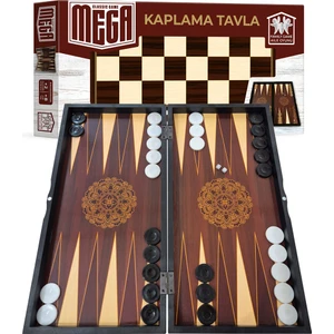 Beach Ahşap Kaplama Manyetik Kapak Plastik Pullu Büyük Boy Tavla Takımı