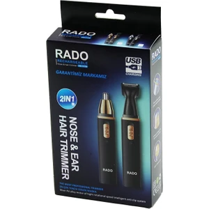 Go İthalat Kare Gövde - Kapaklı 2 Başlık Burun-Kulak-Yanak Kıl Tüy Alma- Favori-Ense Çizim Makinesi USB Şarjlı RD-3138 (5224)