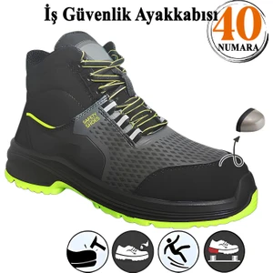 İş Ayakkabısı 40 Numara Süet Delikli Nefes Alan Çelik Burunlu İnşaatçı Tekstil Güvenlik Ayakkabı Bot