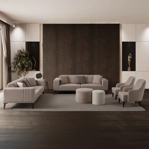 Edsy Home Regnar 3+3+1+1 Koltuk Takımı Sütlü Kahve