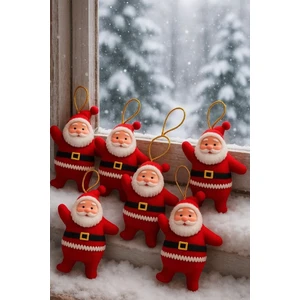 Yılbaşı Ağacı Süsü Mini Noel Baba 6'lı Set