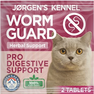 Jorgens Kennel Kedi için %100 İç Bitkisel Parazit Tableti ve Hapı 2 Tablet| Bağırsak Sağlığı & Sindirim Desteği