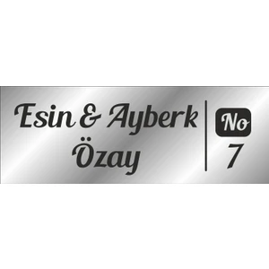 Outdoor One Metal Kapı İsimliği GÜMÜŞ 0020