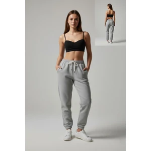 Kadın 3 Iplik Şardonlu %100 Pamuk Eşofman Altı - Yumuşak Dokulu Basic Jogger