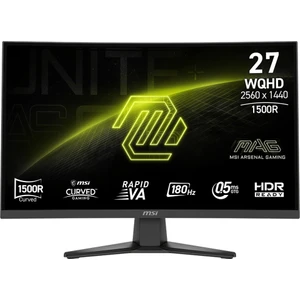 Msı 27" Mag 275CQF E18 2560X1440 (Wqhd) 16:9 Curve 1500R Rapıd Va 180HZ 0.5ms Freesync Gamıng Monıtor