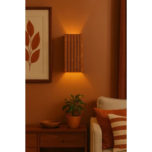 Aysem Wood Yansıtma Tasarımlı Çift Yönlü Ahşap Salon Hol Cafe Otel Duvar Aplik Avize