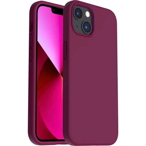 Apple iPhone 14 Uyumlu Silikon Kılıf - Pastel Renk Tonu Esnek Tam Koruma Kapak - Bordo