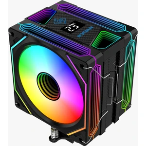 DY-500X  Siyah Isı Göstergeli Ful Argb 2x Fan 6 Bakır Borulu Kule Tipi Hava Soğutucu  Işlemci Soğutucusu