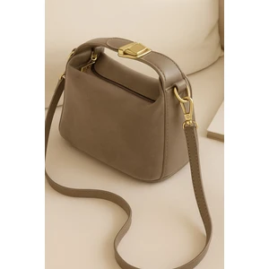 Dez Store Lüks Süet Deri Detaylı Altın Aksesuarlı Omuz ve Çapraz Çanta