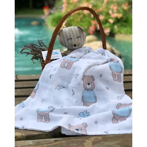 Çok Amaçlı Bebek 2 Kat Müslin Örtü & Battaniye %100 Pamuk Gots Sertifikalı 120x120 Cm