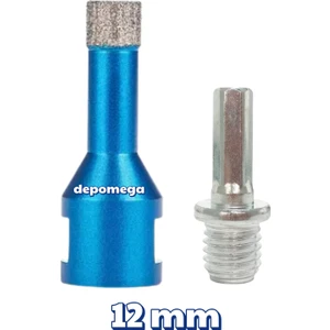 12 mm Granit Mermer Seramik Delme Panç Spiral ve Matkap Için Aparatlı M14