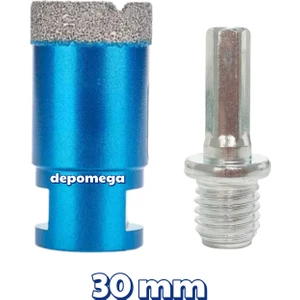 30 mm Granit Mermer Seramik Delme Panç Spiral ve Matkap Için Aparatlı M14