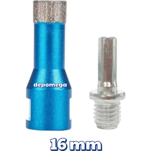 16 mm Granit Mermer Seramik Delme Panç Spiral ve Matkap Için Aparatlı M14