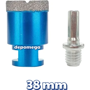 38 mm Granit Mermer Seramik Delme Panç Spiral ve Matkap Için Aparatlı M14