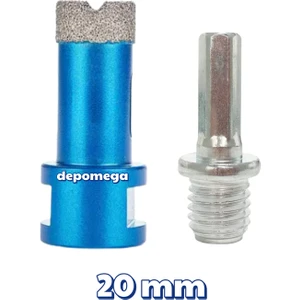 20 mm Granit Mermer Seramik Delme Panç Spiral ve Matkap Için Aparatlı M14
