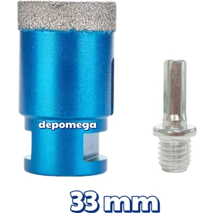 33 mm Granit Mermer Seramik Delme Panç Spiral ve Matkap Için Aparatlı M14