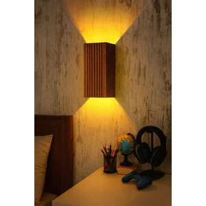 Aysem Wood Yansıtma Tasarımlı Çift Yönlü Ahşap Salon Hol Cafe  Otel  Duvar Aplik Avize