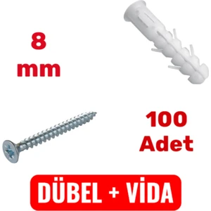 BRATİ HAND TOOLS 5X40 Sunta Vidası ve M8 Dübel Seti 200'LÜ