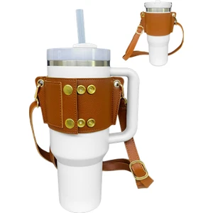 Termos Taşıma Çantası Askısı Omuz Askılı 1.18 Lt ve 0.89 Lt ile Uyumlu Vegan Deri Ayarlanabilir