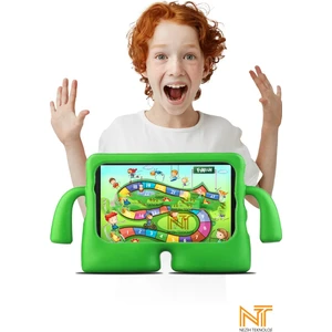 Nezih Case Samsung Galaxy Tab A9 Plus SM-X210 Uyumlu Çocuklar Için Standlı Silikon Kılıf
