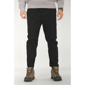 Erkek Siyah Jogger Pantolon Rahat Kesim Pamuklu Lastikli Paça Ipli