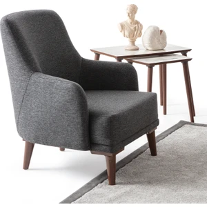 Edsy Home Regnar Keten Berjer Antrasit Tekli Koltuk