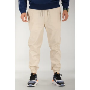 Erkek Bej Jogger Pantolon Rahat Kesim Pamuklu Lastikli Paça Ipli
