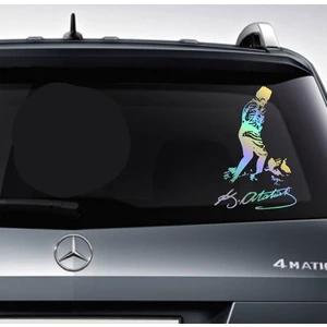 Sticker Dizayn Hologramlı Janjanlı Kocatepe ve Atatürk Imza Sticker 02524