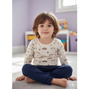 Şimo Butik Kız Erkek Çocuk Bebek Uzun Kollu Çıtçıtlı Body-Badi %100 Organik Pamuk 1-2-3-4-5-6 Yaş Organik Araba