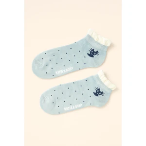 Katia & Bony Çocuk Puantiyeli Step Çorap Yeşil