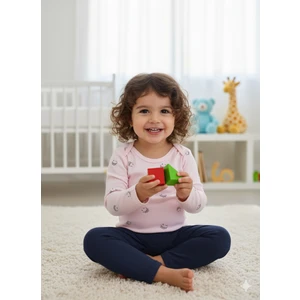 Şimo Butik Kız Erkek Çocuk Bebek Uzun Kollu Çıtçıtlı Body-Badi %100 Pamuk 3.5-4-5-6 Yaş Smile Pembe