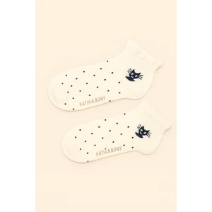 Katia & Bony Çocuk Puantiyeli Step Çorap Beyaz